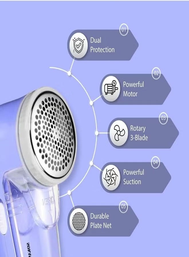 سوكاني مزيل الوبر الكهربائي القابل لإعادة الشحن من سوكاني، لون أزرق رائع - Image 5